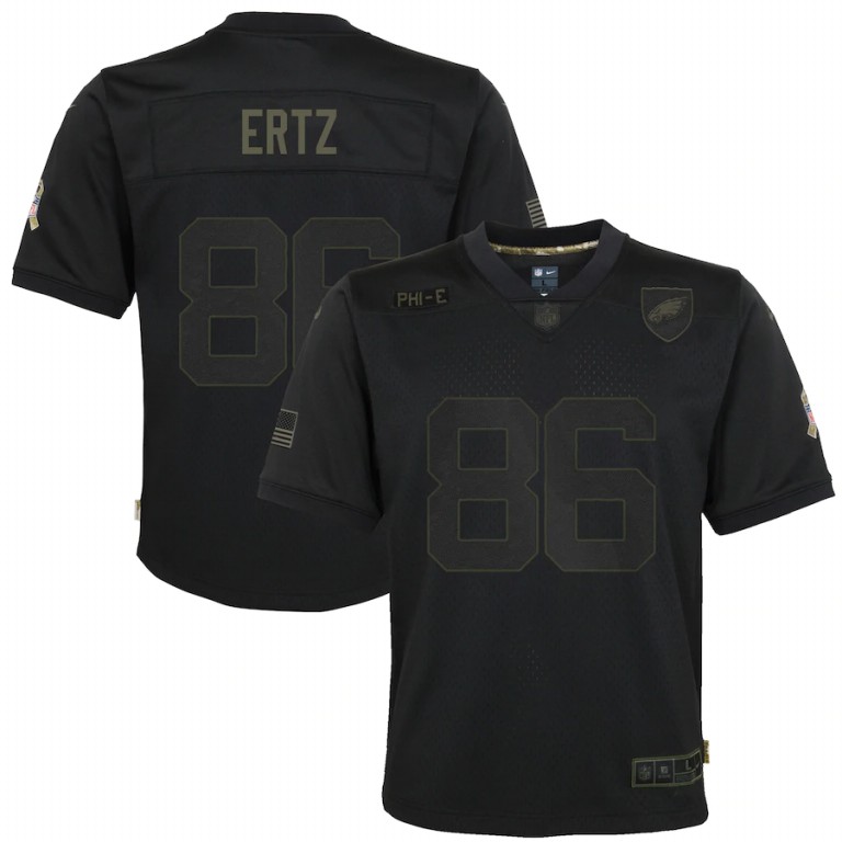 NFL Philadelphia Eagles #86 Zach Ertz Nike Youth 2020 Salute to Service Game  Black jerseys